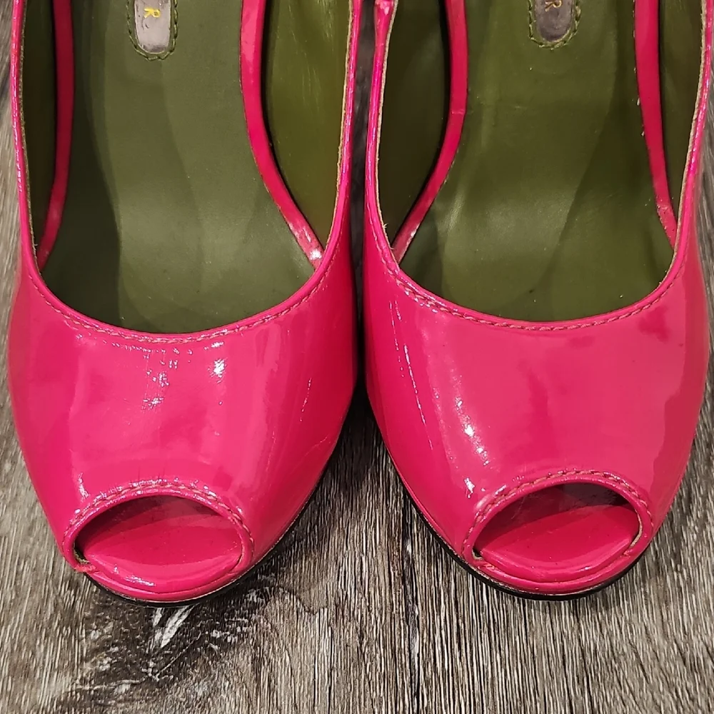 TED BAKER Vibrant Barbie Pink Peep-Toe Heels